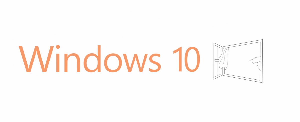 This illustration features the text "Windows 10" alongside a basic drawing of a window.