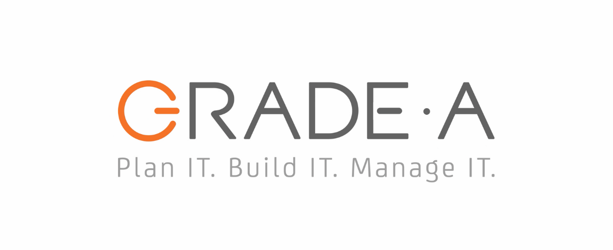"Grade - A" with the phrase "Plan it. Build it. Manage it." displayed below, forming a cohesive message.