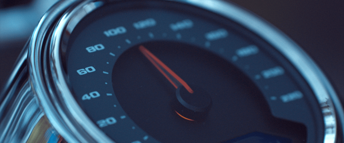 A close-up image of a motorcycle's meter cluster