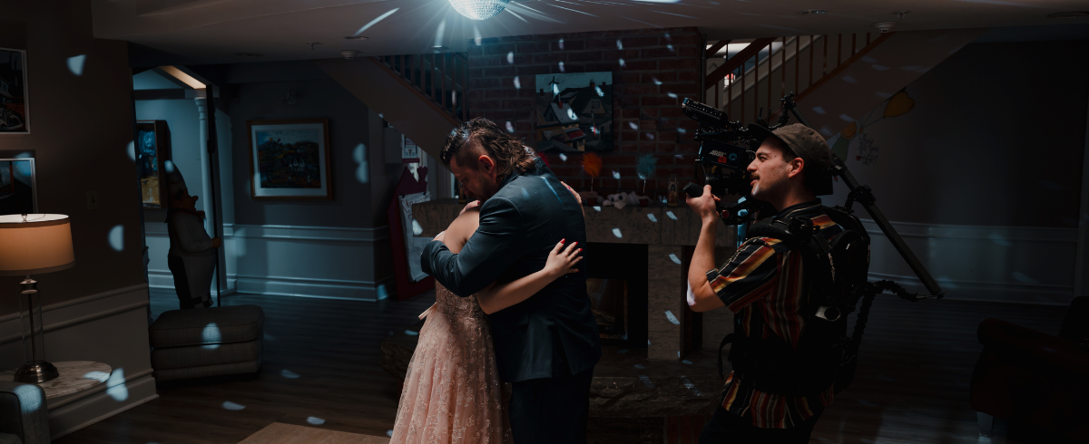The scene where the father and the leukemia patient are dancing together.