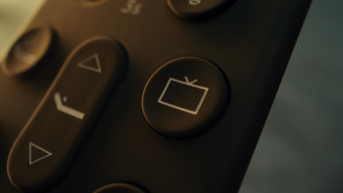 Close-up of a remote control.
