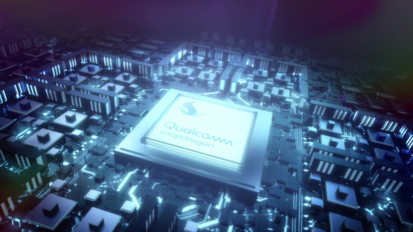A glowing microchip labeled 